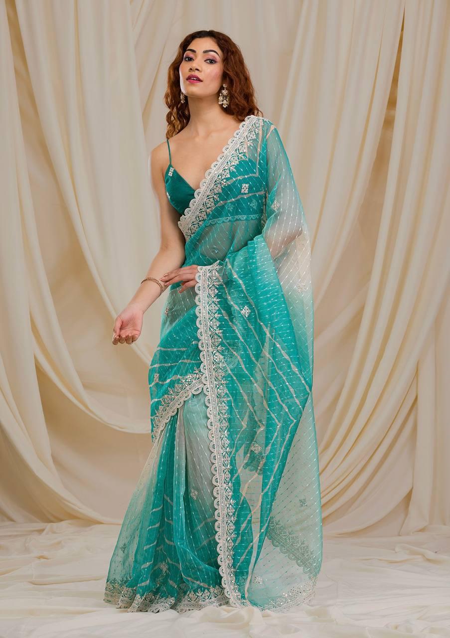 BT 1209 Embroidery Georgette Party Wear Sarees Wholesale Shop In Surat